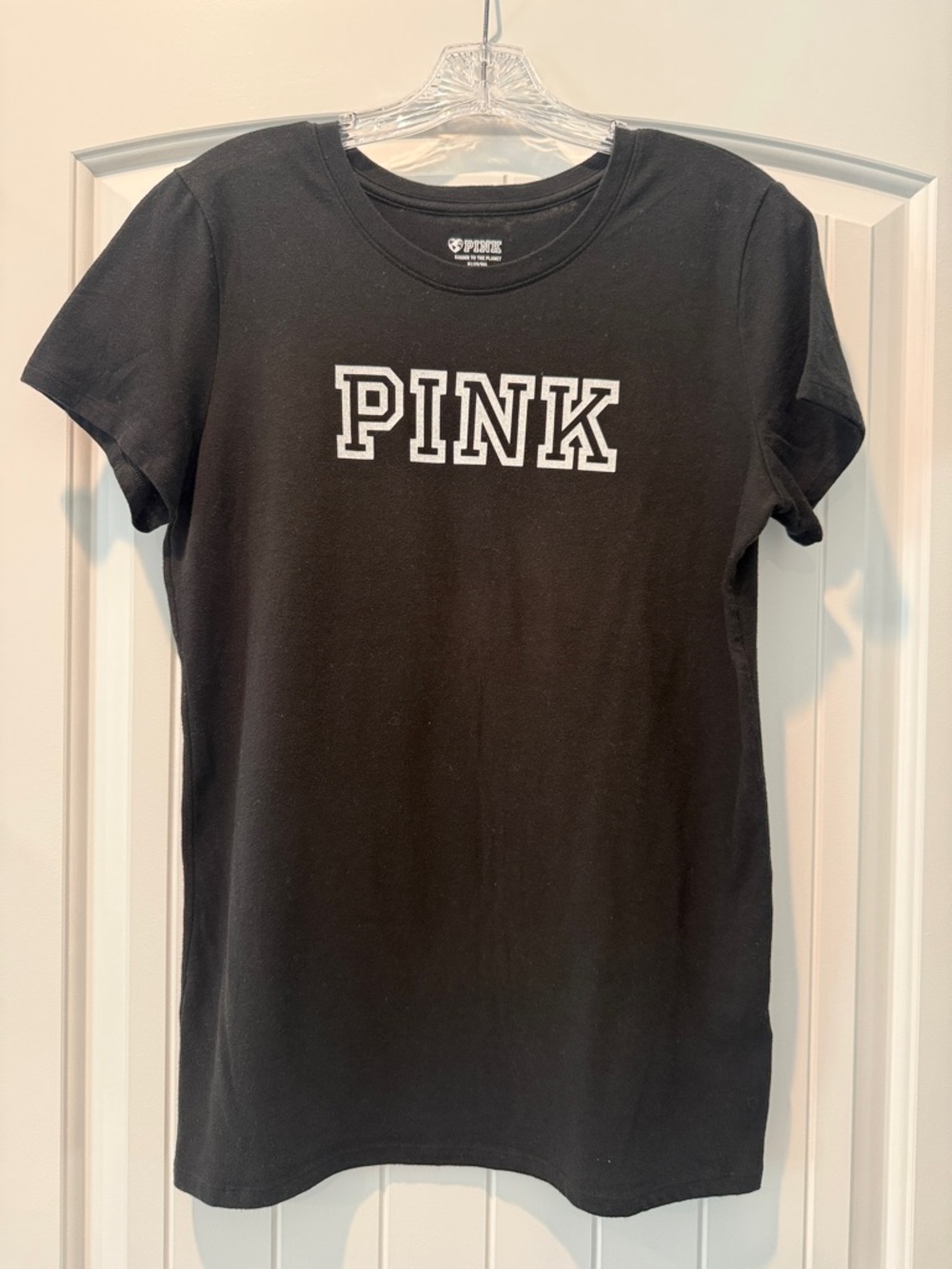 PINK Black Logo Tee